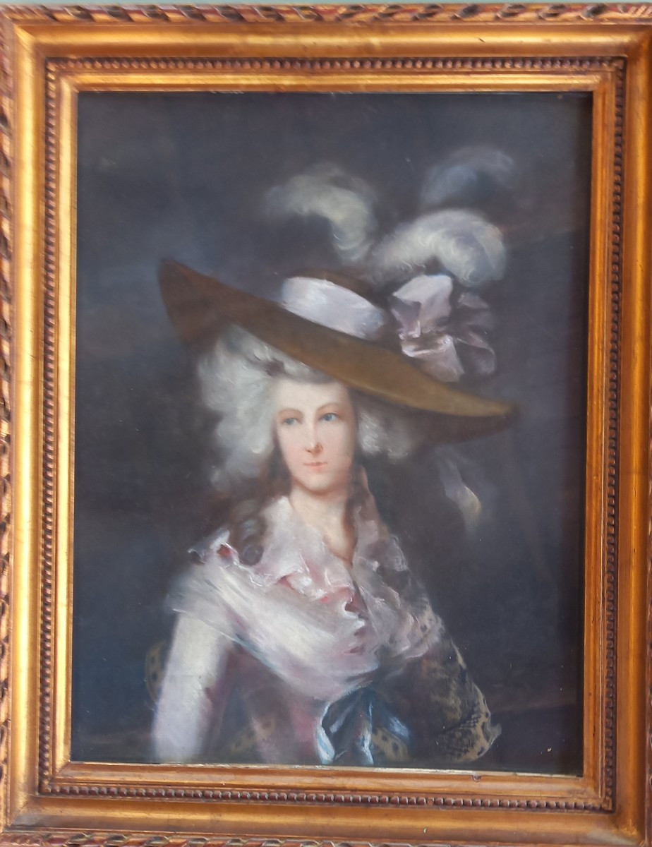 2 portraits 18 eme en pendants au pastel-photo-2