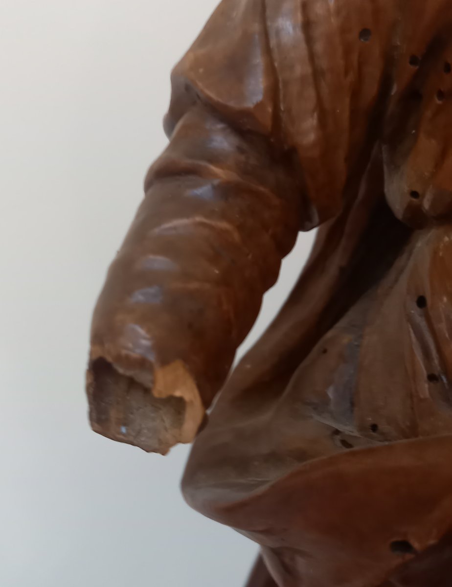 Importante vierge à  l'enfant 18eme en noyer-photo-2