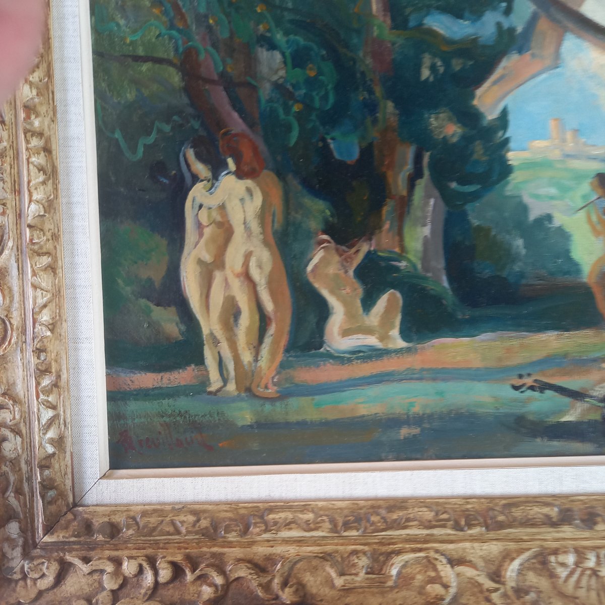 André Breuillaud, Oil On Canvas, "summer," Circa 1925-photo-2