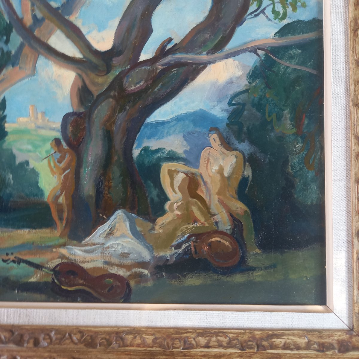 André Breuillaud, Oil On Canvas, "summer," Circa 1925-photo-3