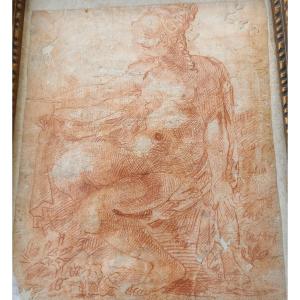 Dessin 16eme ou 17eme. Sanguine 