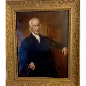 Huile sur toile. Portrait d'homme début 19eme