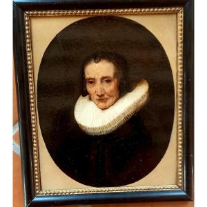 Huile sur bois 19eme d'après Rembrandt