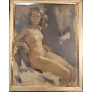 Oil On Hardboard. Pierre Grisot “naked”
