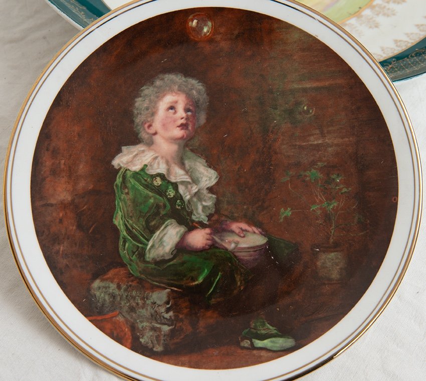 Lot De Six Assiettes En Porcelaine d'époque Début XXème.-photo-4