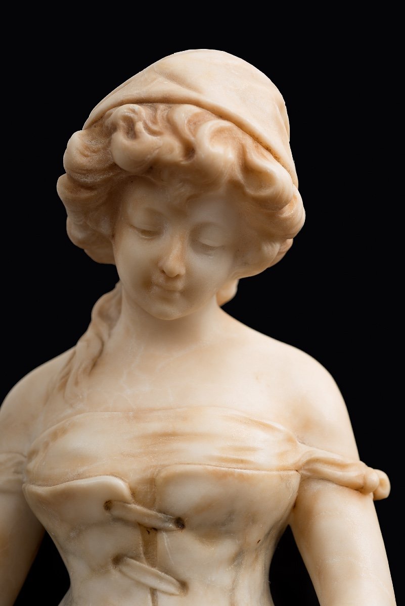 Ancient French Napoleon III Sculpture In Alabaster Signed Le Roy, 19th Century.-photo-2
