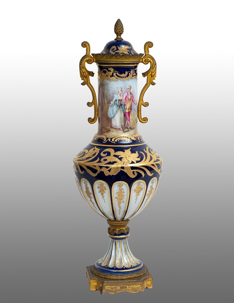 Antique French Napoleon III Vase, 19th Century Period.