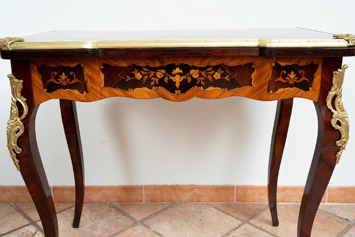 Antique Napoleon III Game Table, 19th Century Period.-photo-3