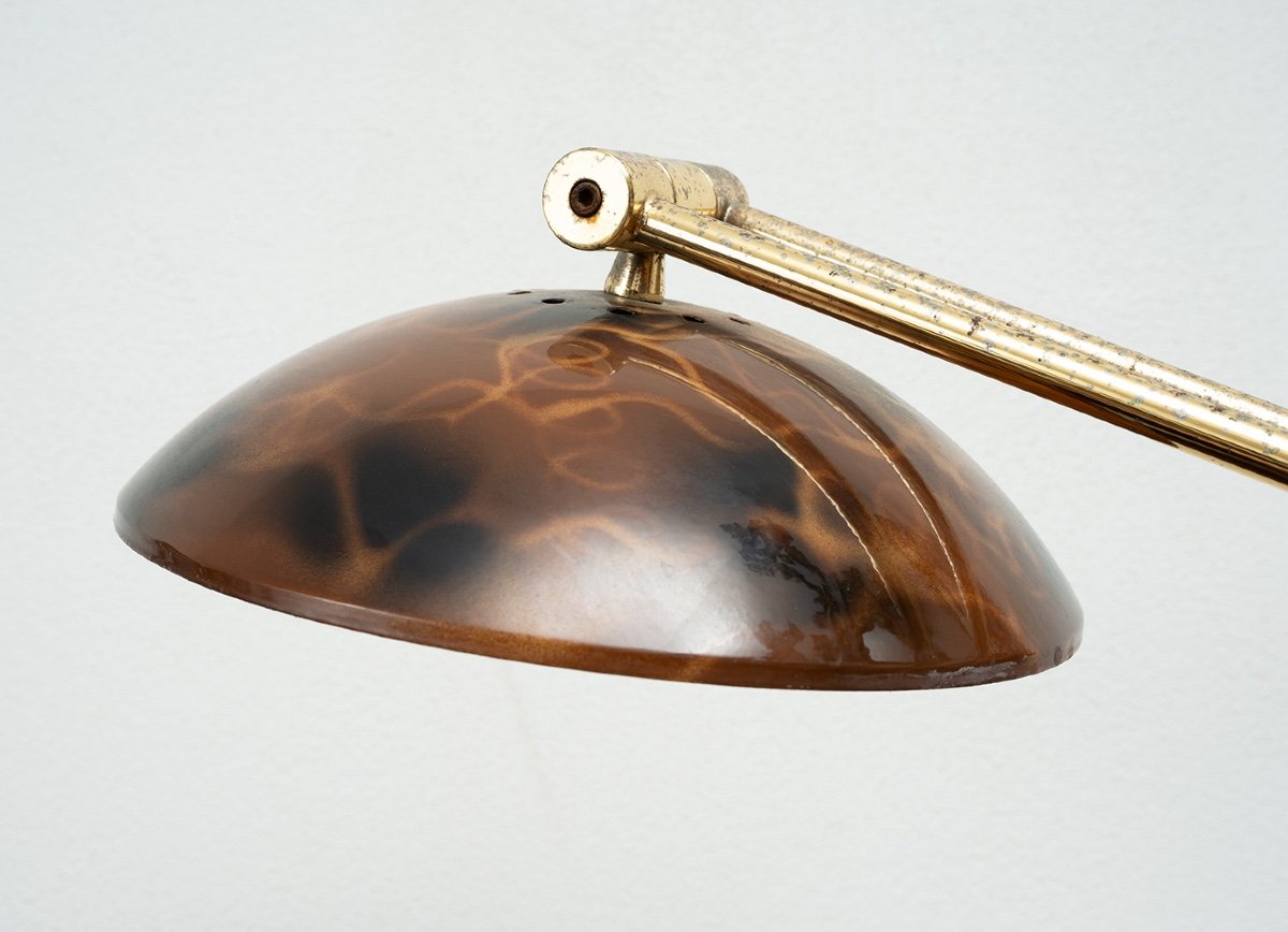 Lamp From The Ground In Brass And Celluloid. 20th Century Period.-photo-3
