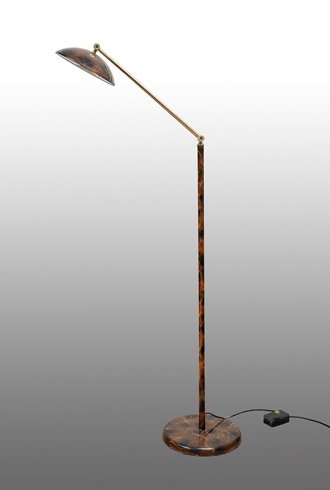 Lamp From The Ground In Brass And Celluloid. 20th Century Period.