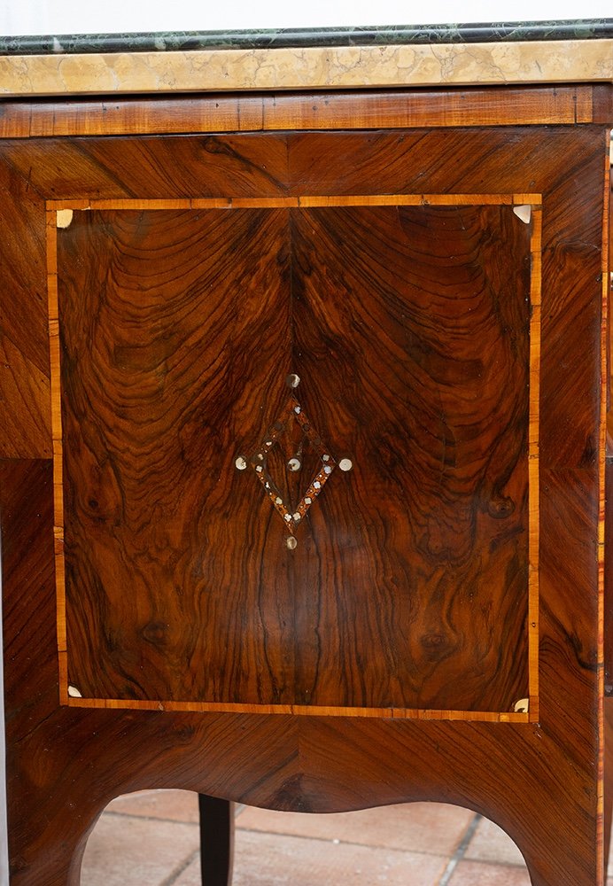 Paire De Chevet Napolitaines Anciennes Louis XIV En Bois Précieux. Epoque 18ème Siècle-photo-4