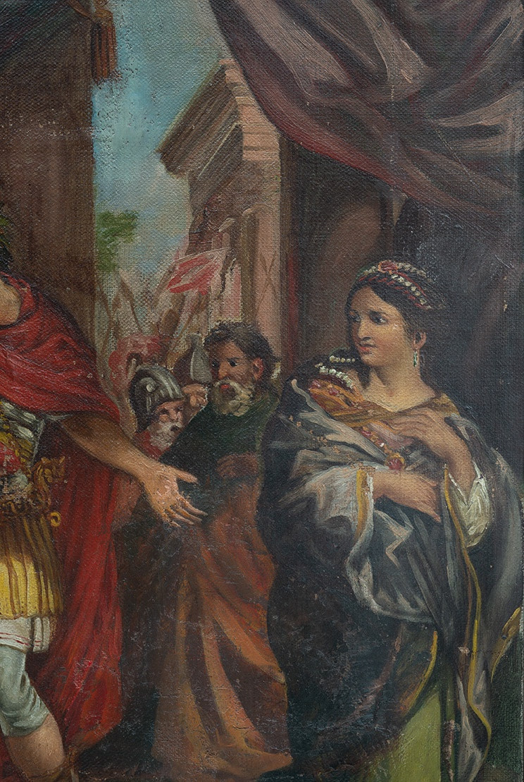 Ancient Neoclassical Painting Depicting A Mythological Scene. Naples, Late 18th Century.-photo-3