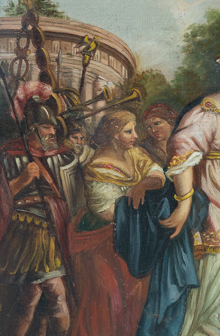 Ancient Neoclassical Painting Depicting A Mythological Scene. Naples, Late 18th Century.-photo-1