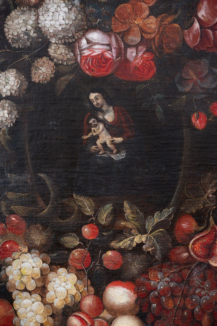 Antique Flemish Painting, 18th Century.-photo-3