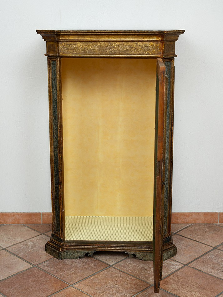 Antique Display Cabinet/cabinet In Lacquered And Gilded Wood. Naples 18th Century.-photo-1