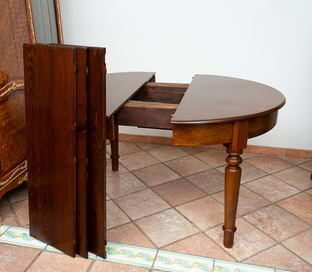 Antique Extendable Table Louis Philippe Neapolitan Period 19th Century.-photo-4