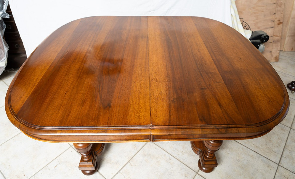 Antique Extendable Table Henry II In Solid Walnut. France 19th Century.-photo-3