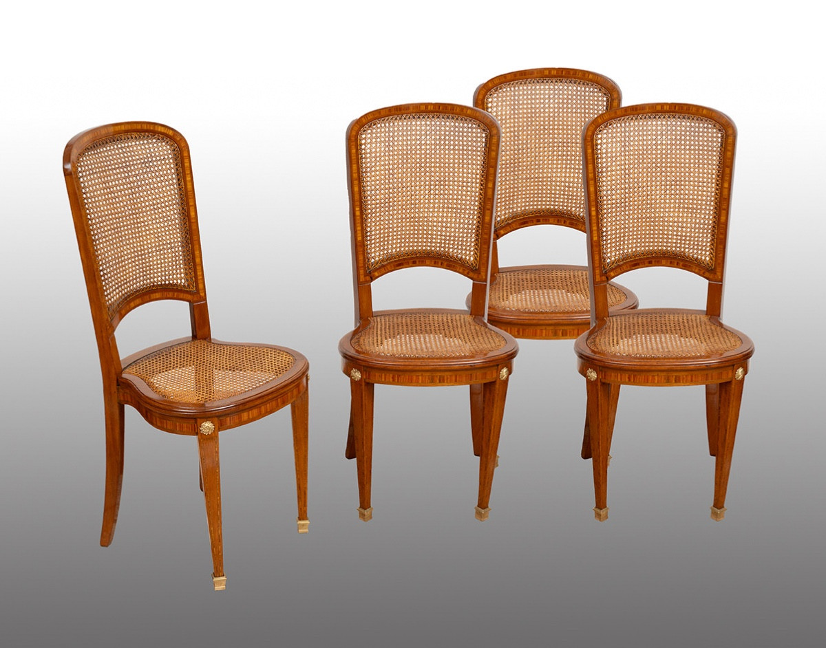 Group Of Four Antique Chairs France 19th Century.