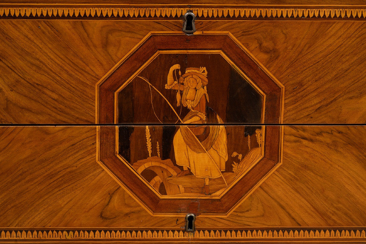 Commode ancienne Louis XVI Lombardie (Italie) 18siècle.-photo-2