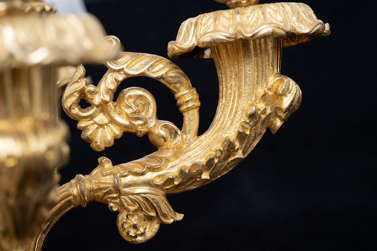 Paire de candélabres ancienne du début du XIXe siècle.-photo-4