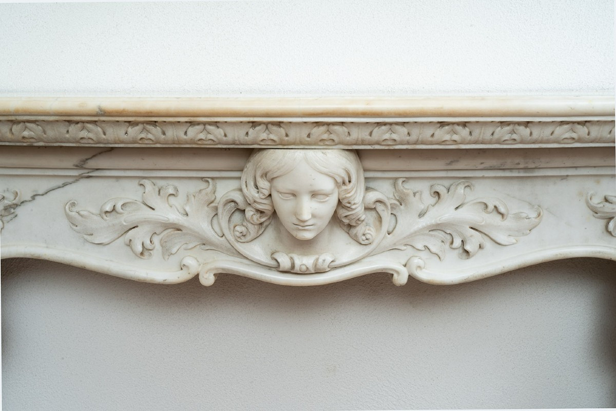 Cheminée ancienne Louis XV Naples début XVIIIe siècle.-photo-3
