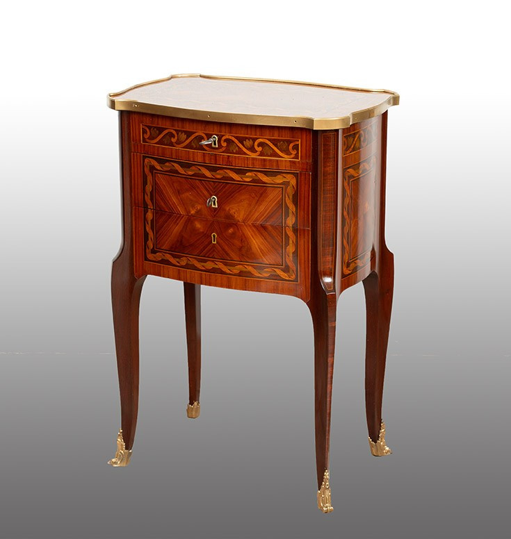Antique Bedside Table From The 19th Century.
