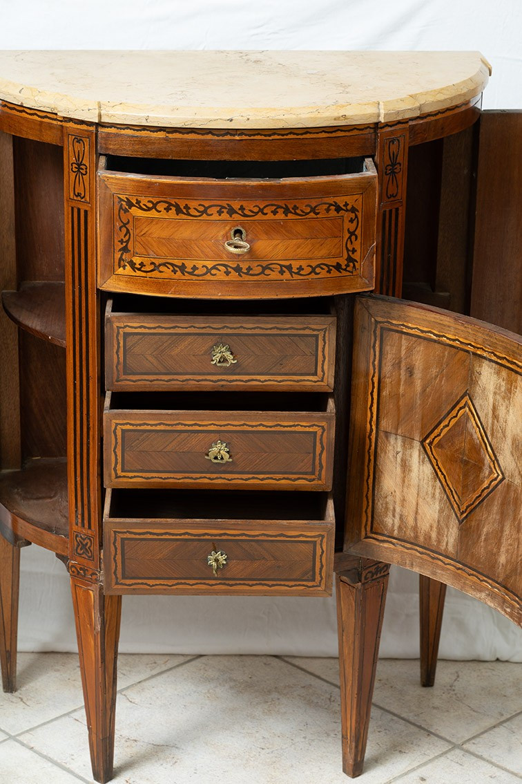 Paire de buffets napolitains anciens Louis XVI du XVIIIe siècle.-photo-3