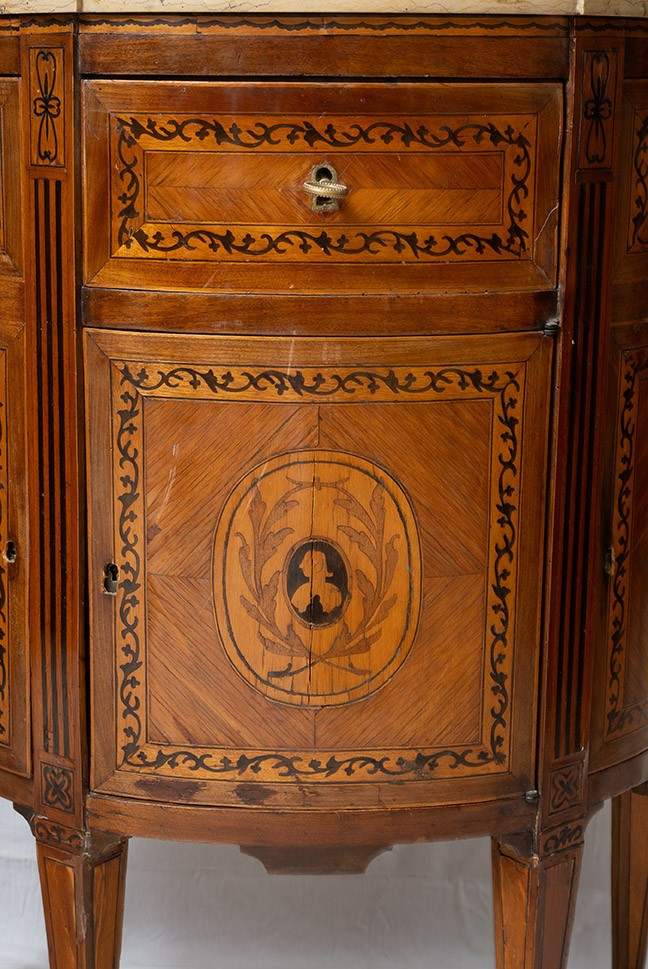 Paire de buffets napolitains anciens Louis XVI du XVIIIe siècle.-photo-1