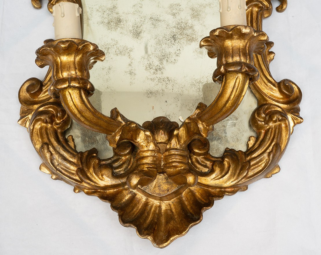 Paire de miroirs ancienne vénitiens, XIXe siècle.-photo-4