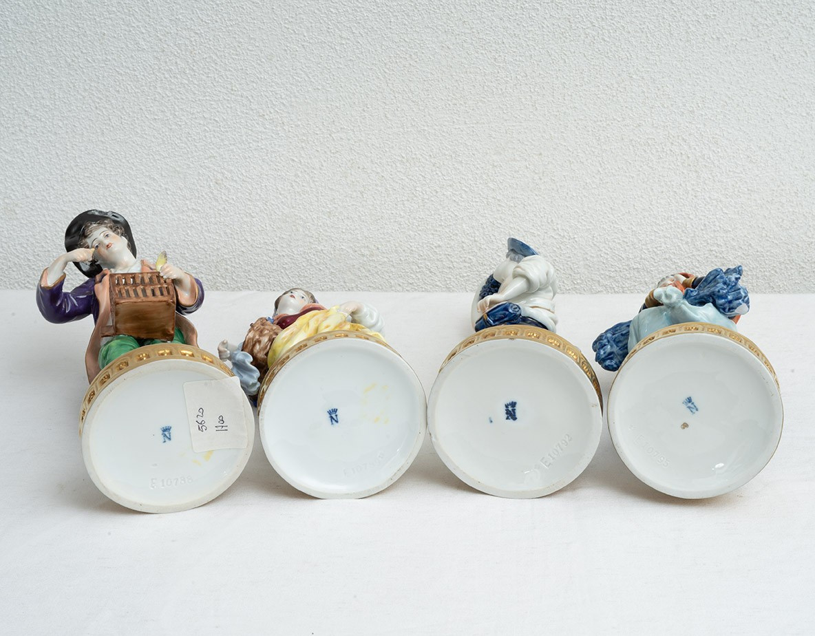 Four Antique Porcelain Sculptures From Naples, 19th Century.-photo-2
