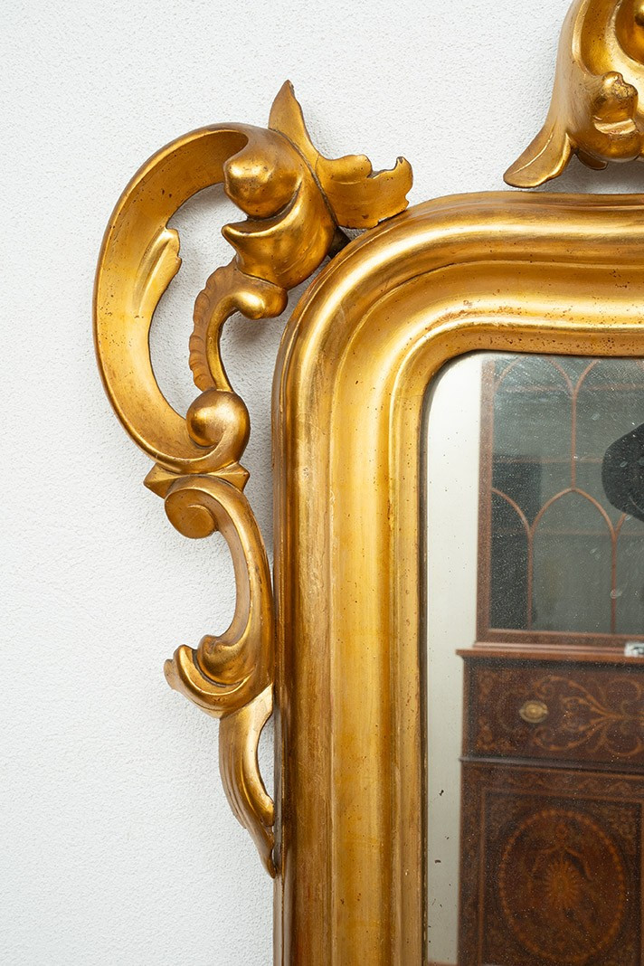 Antique Louis Philippe Neapolitan Mirror, 19th Century.-photo-3