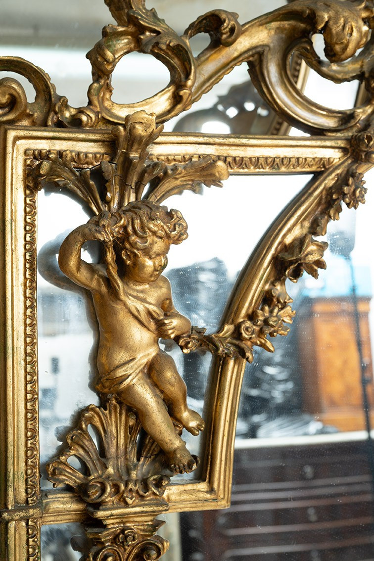 Richly Carved Baroque-style Console Table And Mirror. 20th Century.-photo-4