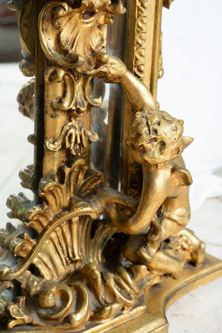Richly Carved Baroque-style Console Table And Mirror. 20th Century.-photo-5