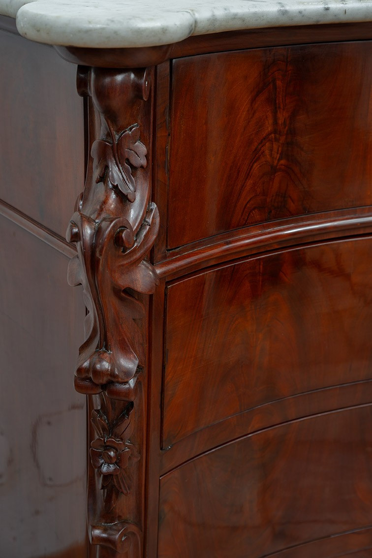 Commode napolitaine ancienne Louis Philippe en acajou. XIXe siècle.-photo-4