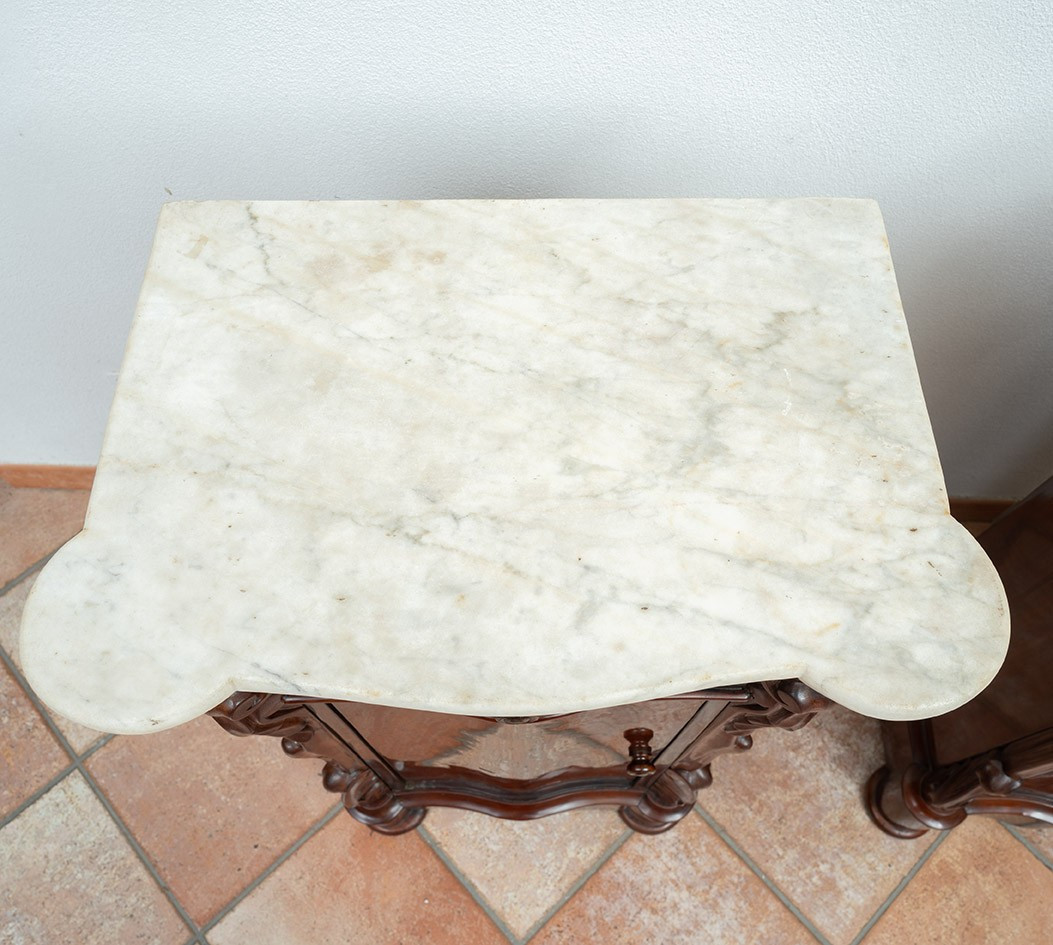 Pair Of Louis Philippe Neapolitan Bedside Tables, 19th Century.-photo-3