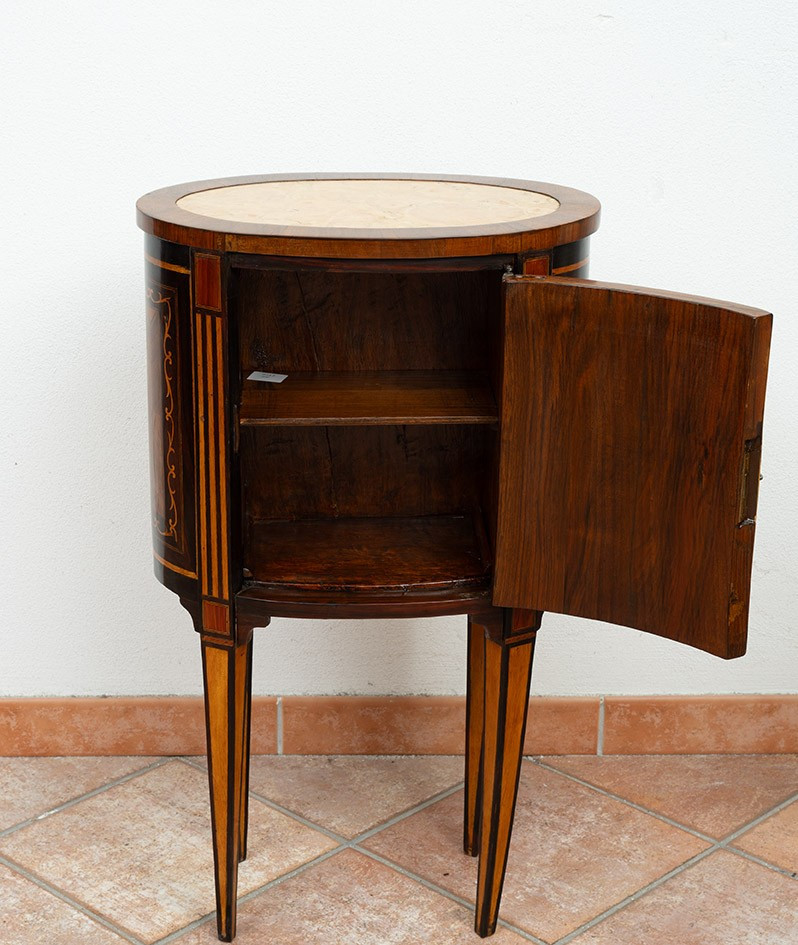 Antique Louis XVI Neapolitan Bedside Table From The 18th Century.-photo-1