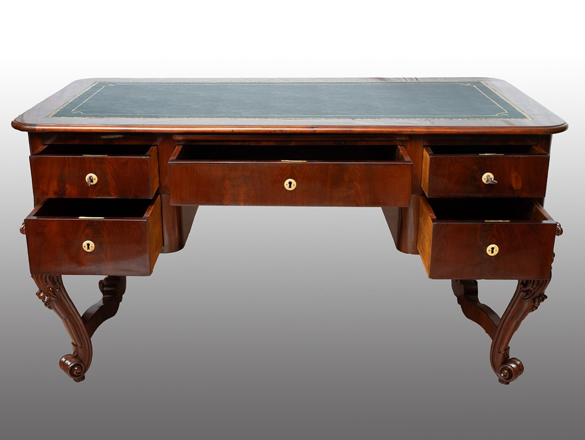 Antique Louis Philippe Neapolitan Desk From The 19th Century.-photo-2