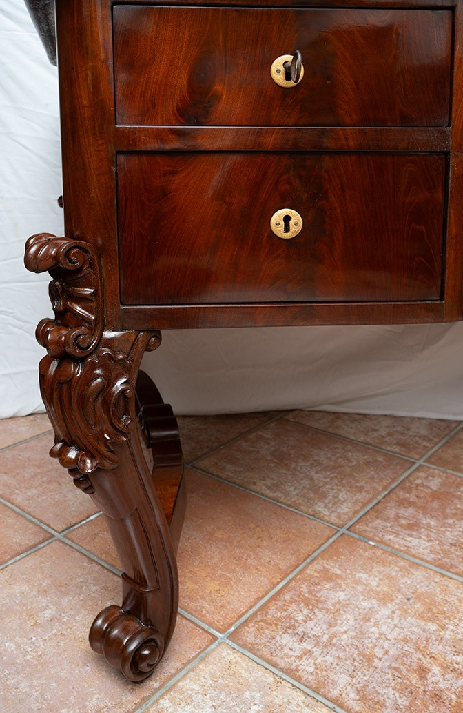 Antique Louis Philippe Neapolitan Desk From The 19th Century.-photo-3
