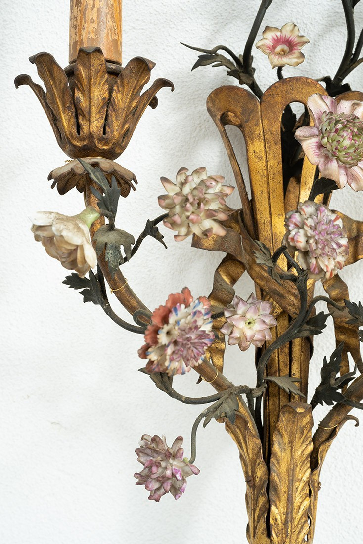 Pair Of Antique Napoleon III Wall Lamps, France, Late 19th Century.-photo-2