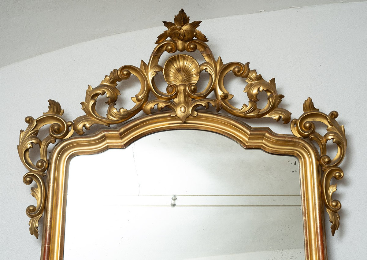 Miroir napolitain Louis-Philippe de la première moitié du XIXe siècle.-photo-2