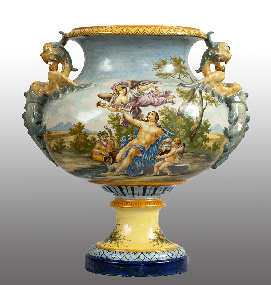 Painted Porcelain Cup, 19th Century Italy-photo-2