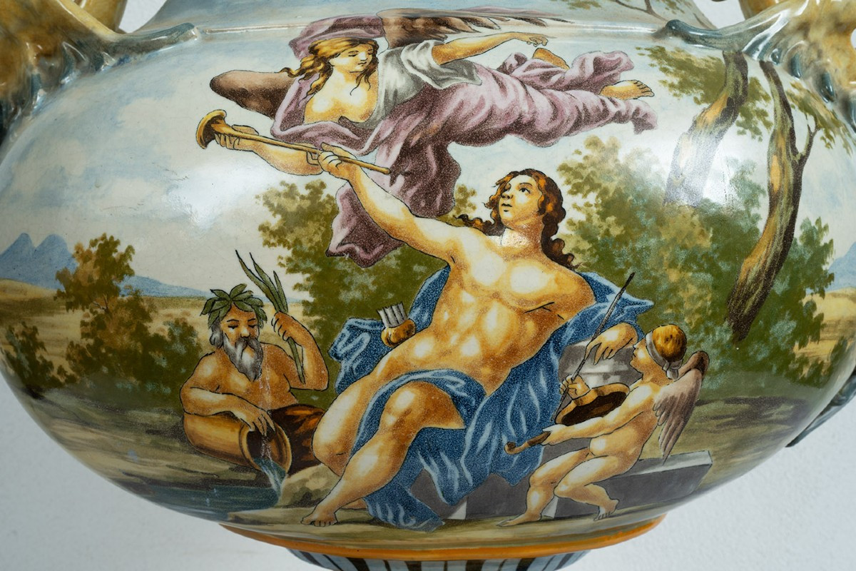 Painted Porcelain Cup, 19th Century Italy-photo-2