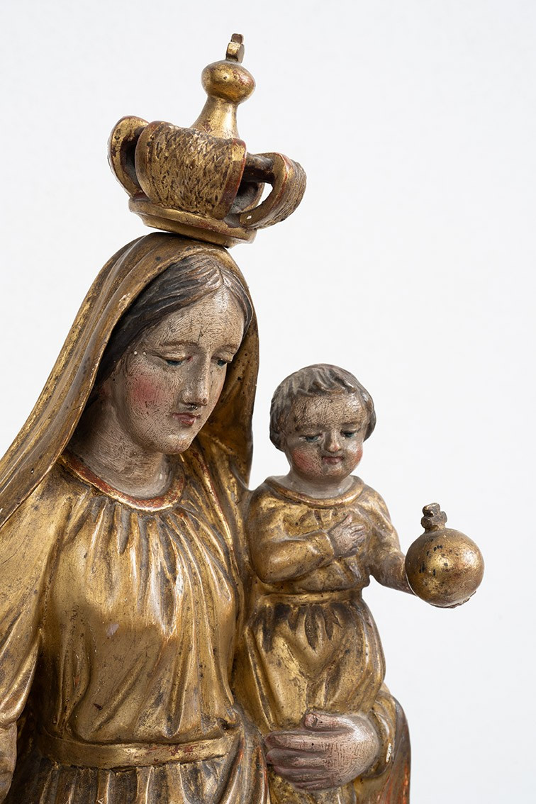 Ancient Wooden Sculpture From Naples, 18th Century.-photo-3