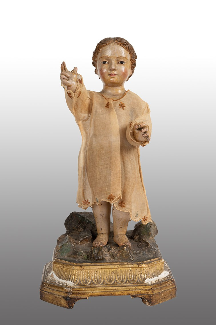 Ancient Wooden Sculpture From Naples, 18th Century.-photo-2