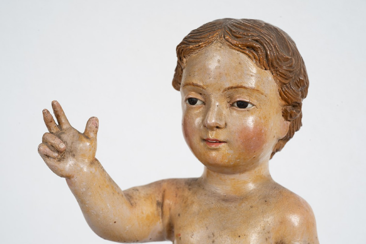 Ancient Wooden Sculpture From Naples, 18th Century.-photo-3