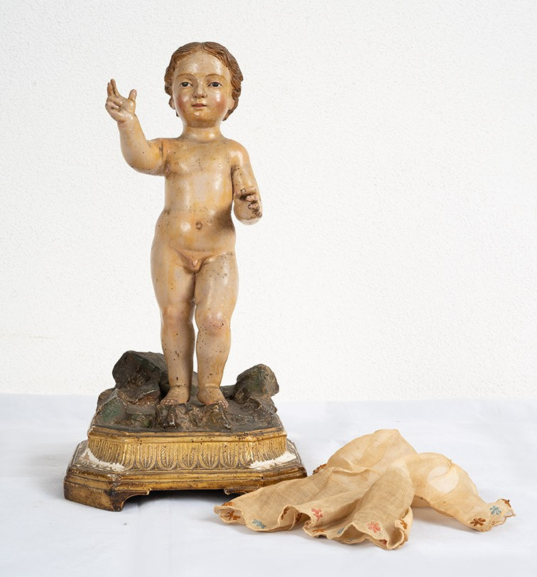 Ancient Wooden Sculpture From Naples, 18th Century.