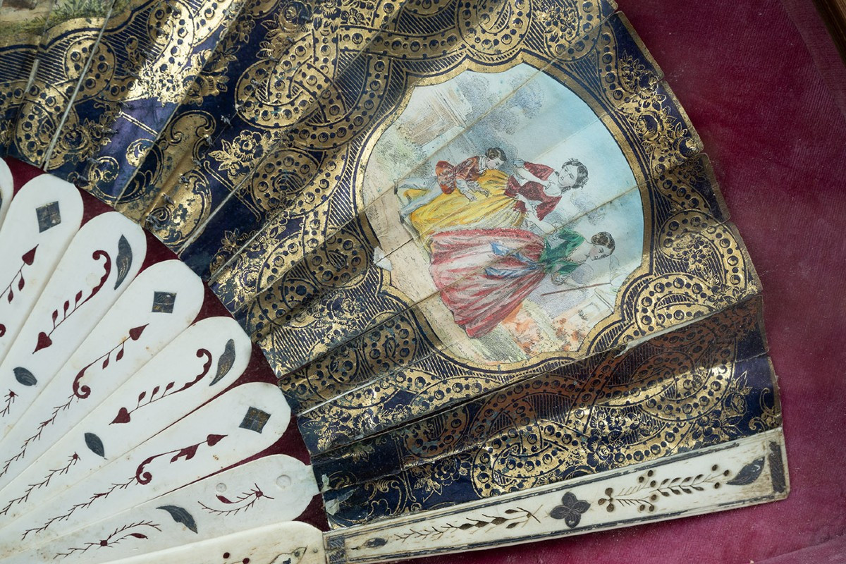 Antique Napoleon III Fan, France, 19th Century.-photo-4