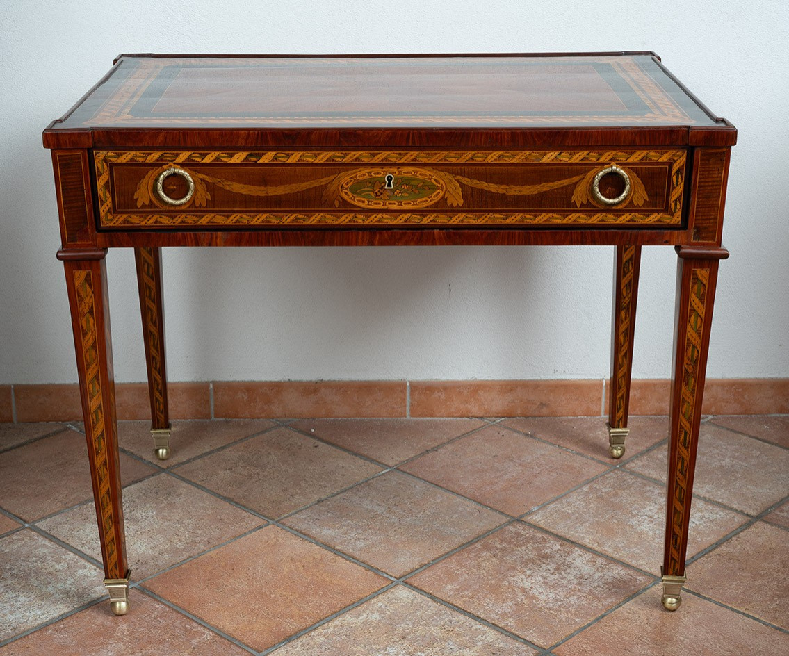 Antique Louis XVI Era Writing Desk, Lombardy (italy), 18th Century.-photo-4