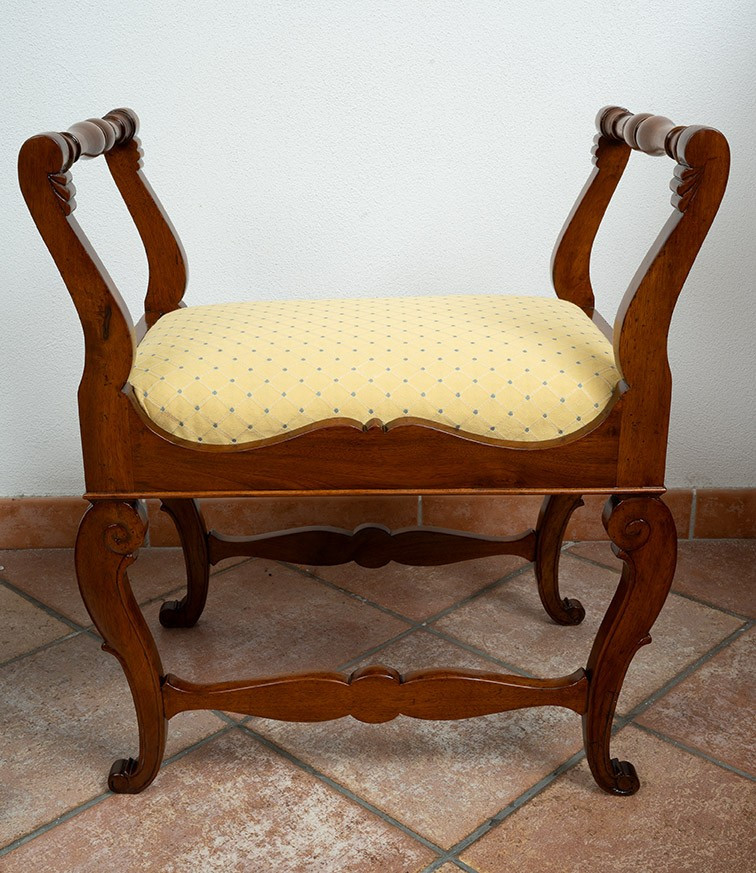 Paire de tabourets anciens du début du XIXe siècle, Lucca (Italie)-photo-3