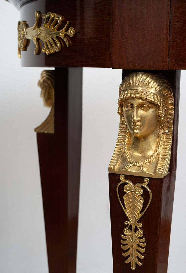 Antique Coffee Table Return From Egypt, 19th Century France.-photo-2